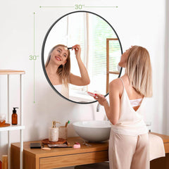 MyDepot Round Wall Mirror for Sinks, Entryways, Living Rooms, Vanities