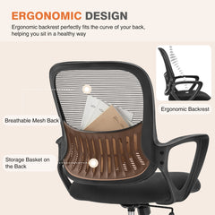 MyDepot Ergonomic Office Mesh Chair with Fixed Armrest