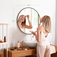 MyDepot Round Wall Mirror for Sinks, Entryways, Living Rooms, Vanities