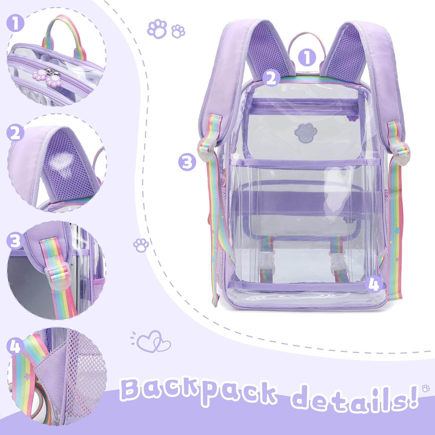 MyDepot Cute Clear Backpack
Backpack details!