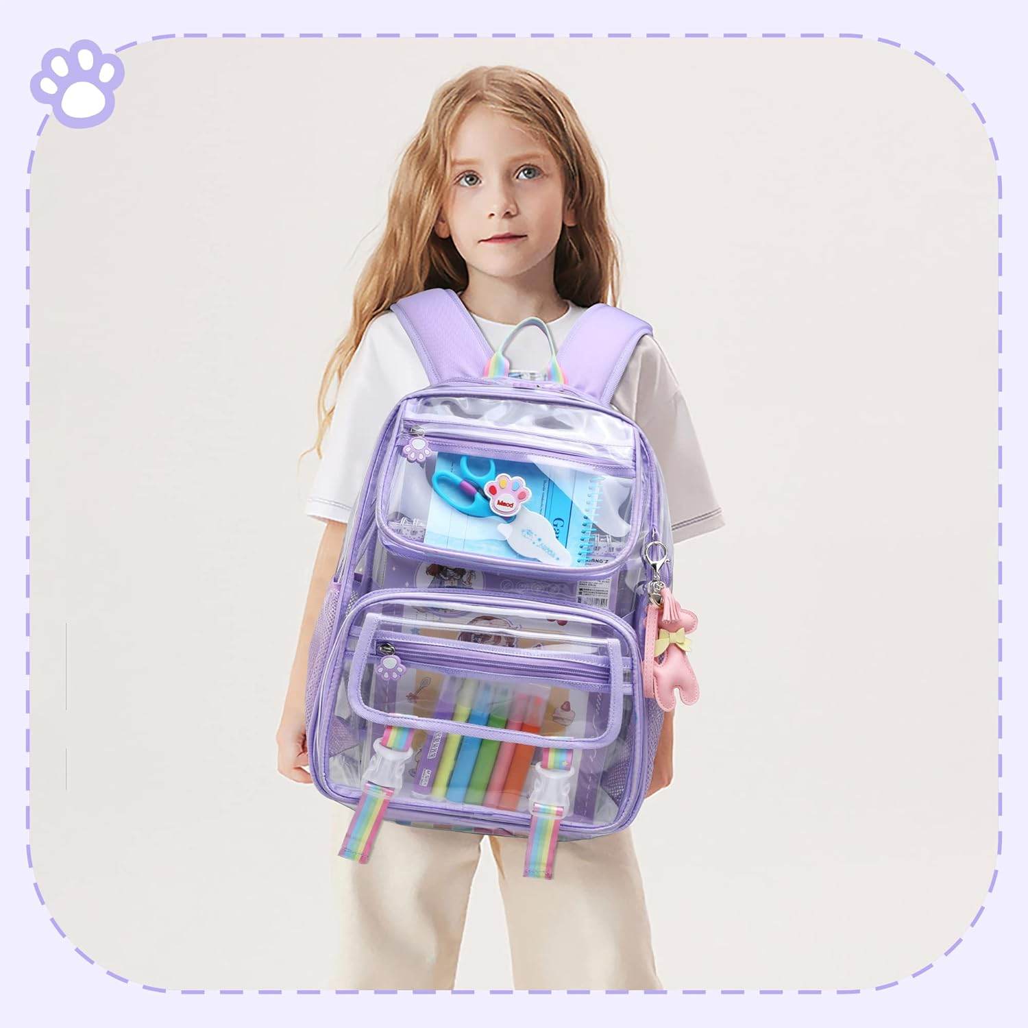 MyDepot Cute Clear Backpack, 
Purple
SPMD-X003QBQGXB