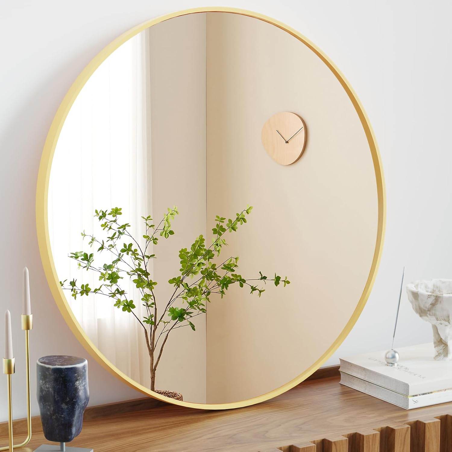 MyDepot Round Wall Mirror for Sinks, Entryways, Living Rooms, Vanities - My Depot