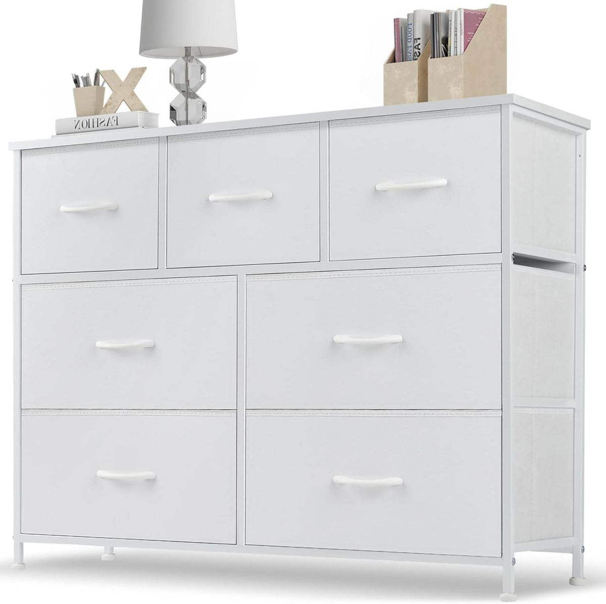 My Depot Bedroom Dresser with 7 Fabric Drawers 
White
SPMD-CAB-7BC-WT