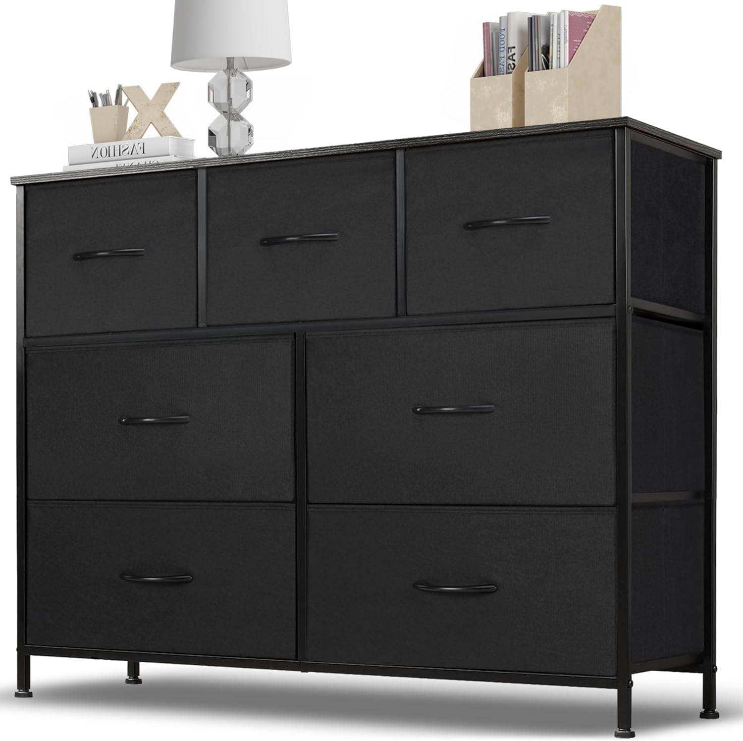 My Depot Bedroom Dresser with 7 Fabric Drawers 
Black
SPMD-CAB-7BC-BK