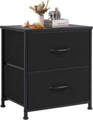 My Depot Nightstand with 2 Fabric Drawers for Wardrobe, Entryway, College Dorm - My Depot