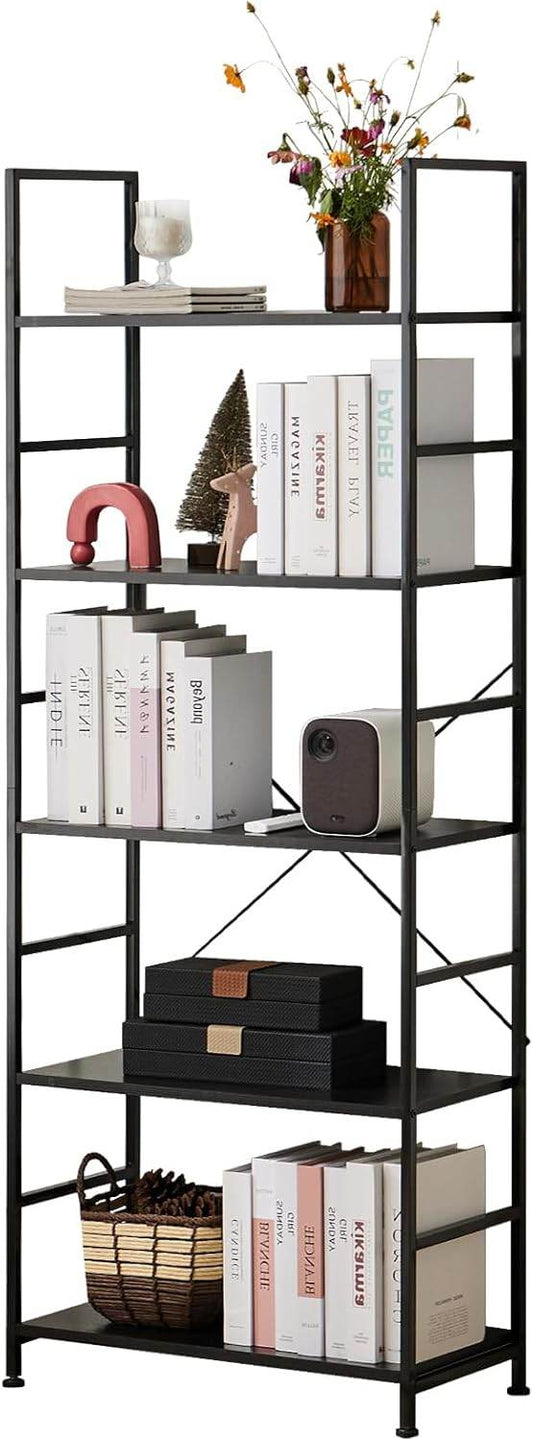 MyDepot Shelf 5-Tier Modern Industrial Corner Storage Rack with Steel Shelves for Bedroom, Living Room, Kitchen or Home Office - My Depot