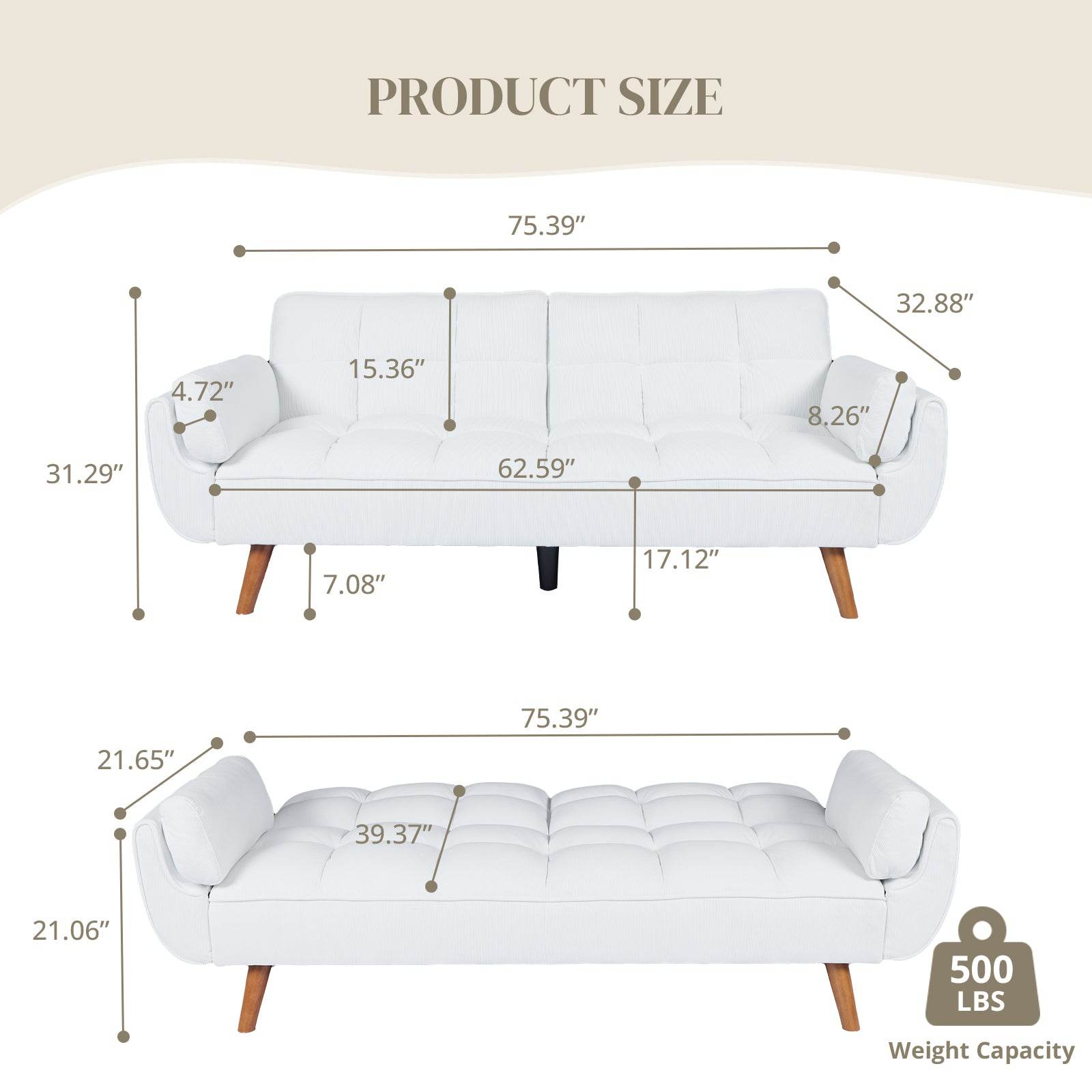 MyDepot Sofa Bed 
PRODUCT SIZE