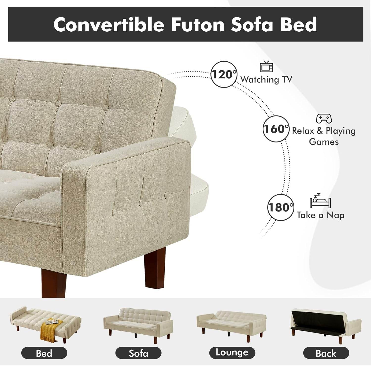 MyDepot Sofa Bed 
Convertible Futon Sofa Bed