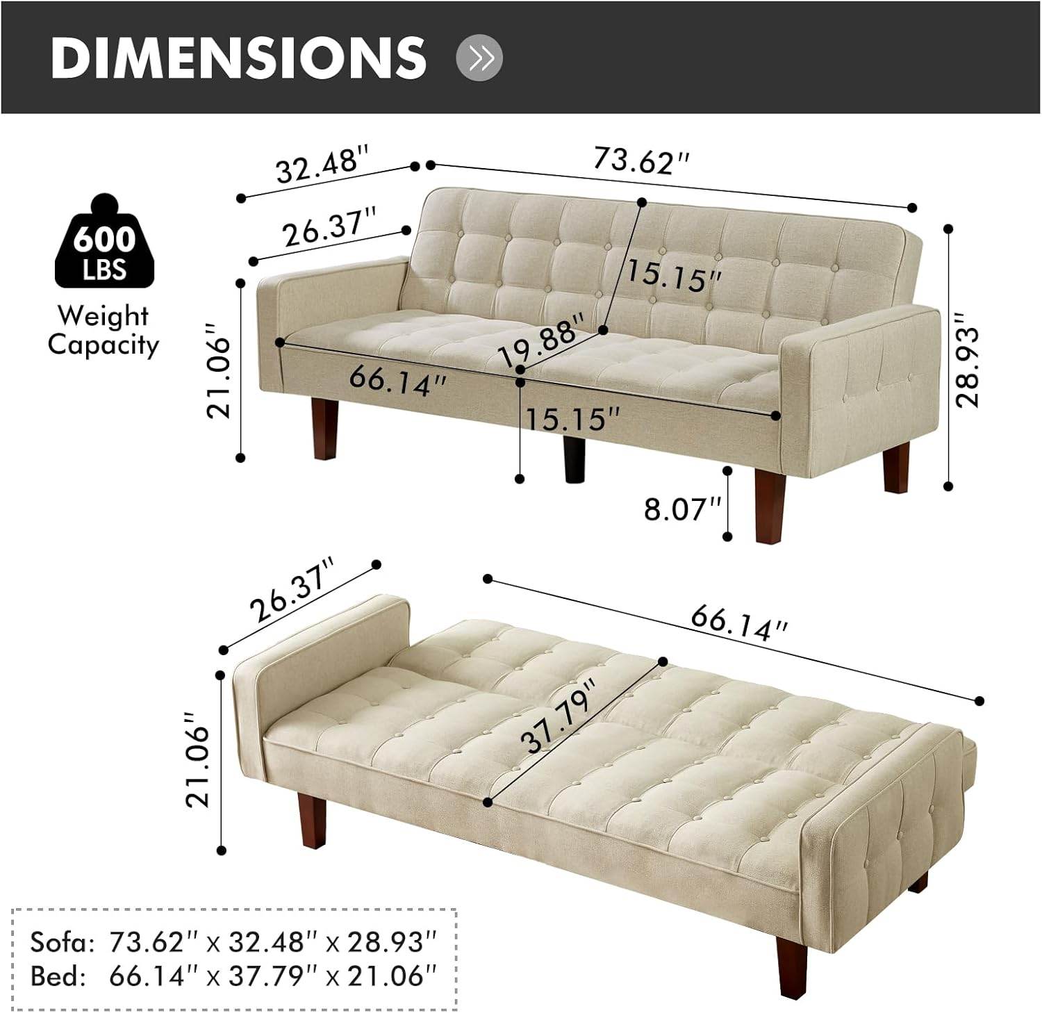 MyDepot Sofa Bed
DIMENSIONS