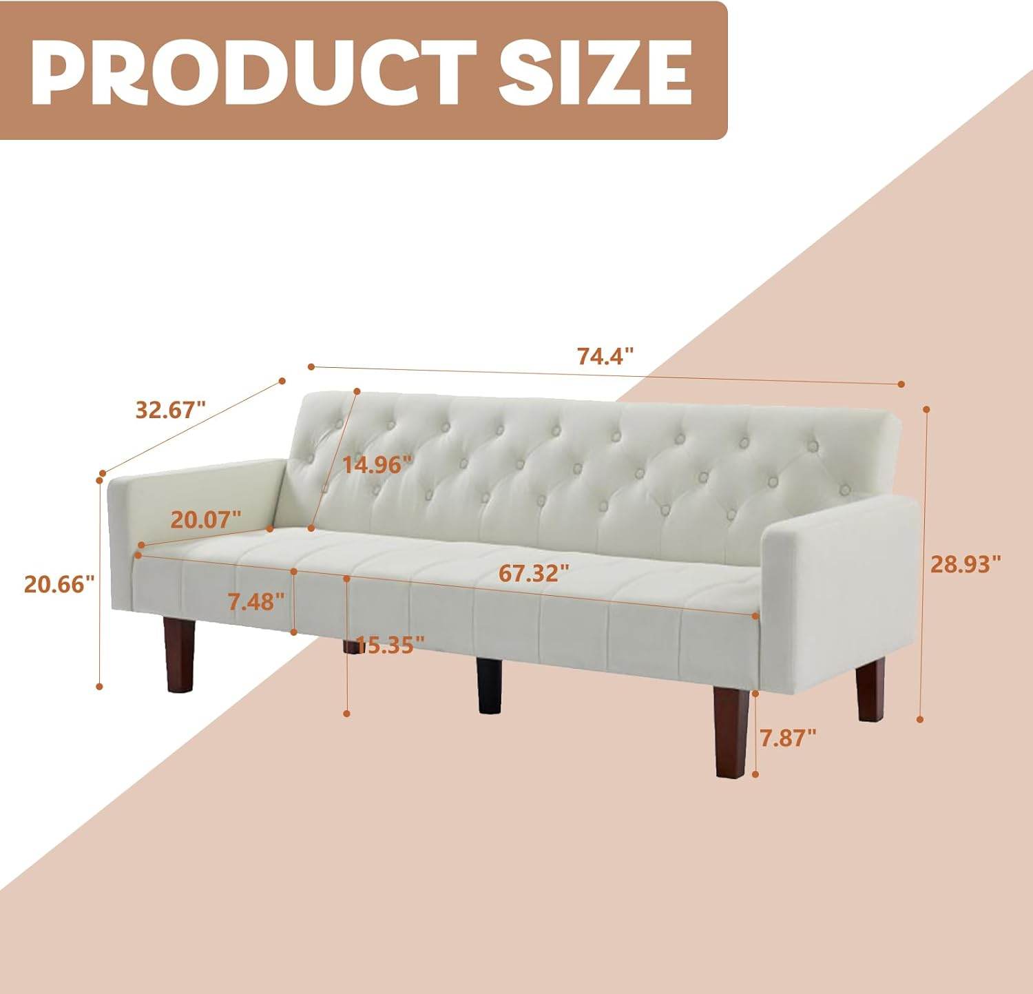 MyDepot 74.4 Inch Sofa Bed
PRODUCT SIZE