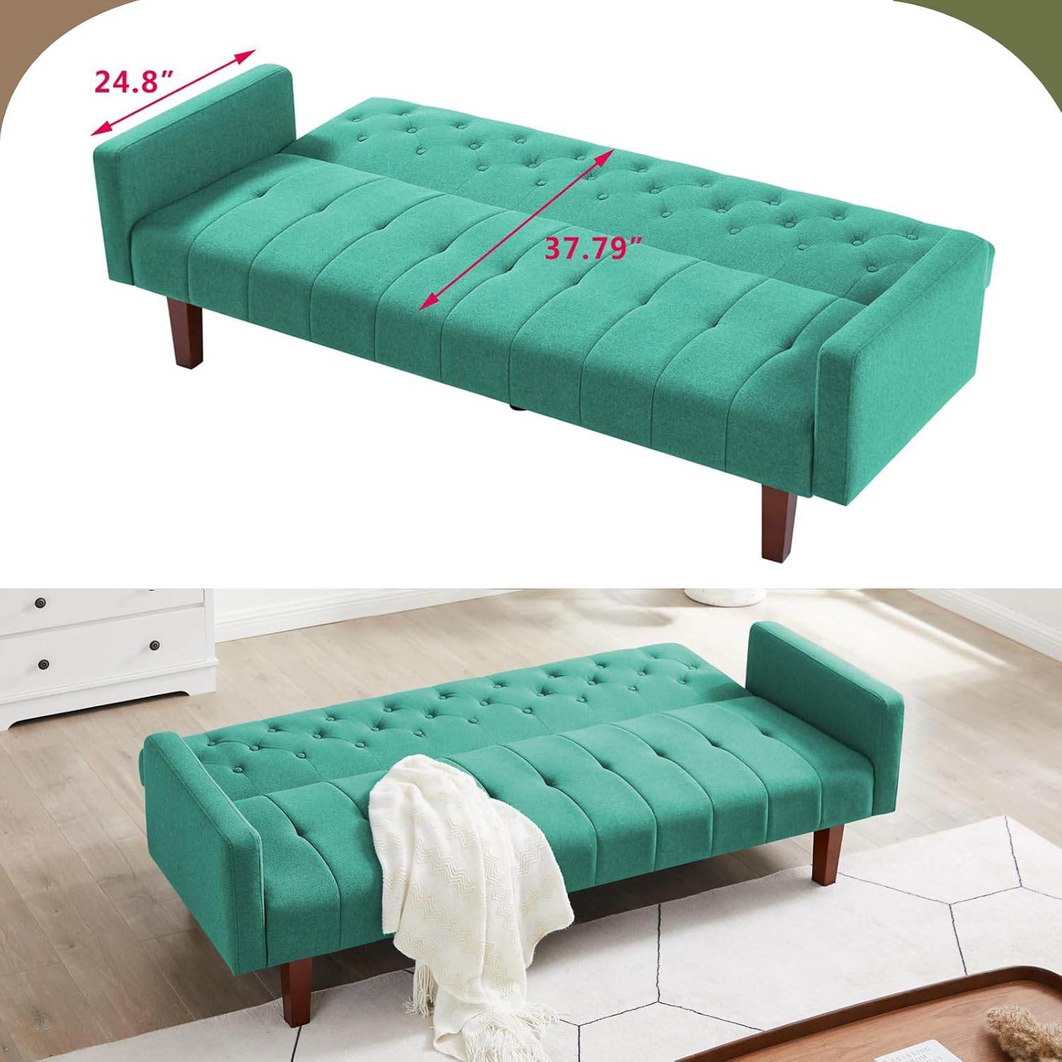 MyDepot 74.4 Inch Sofa Bed
Green
SPMD-6002-GN