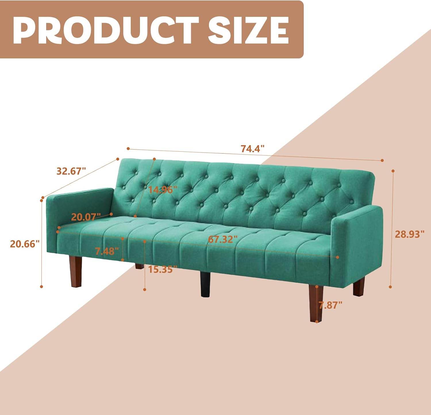 MyDepot 74.4 Inch Sofa Bed
PRODUCT SIZE