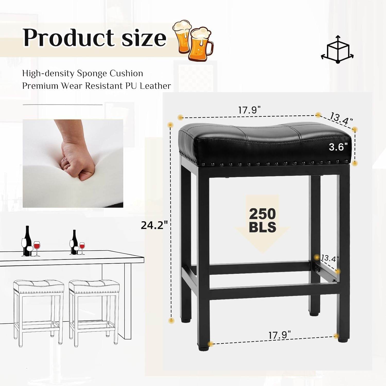 MyDepot Bar Stools Set 
Product size