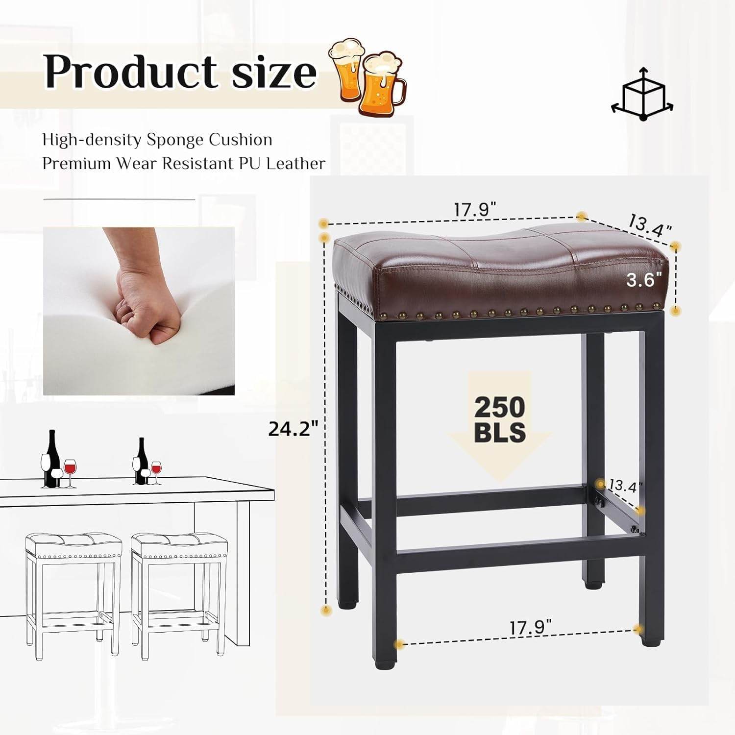 MyDepot Bar Stools Set 
Product size