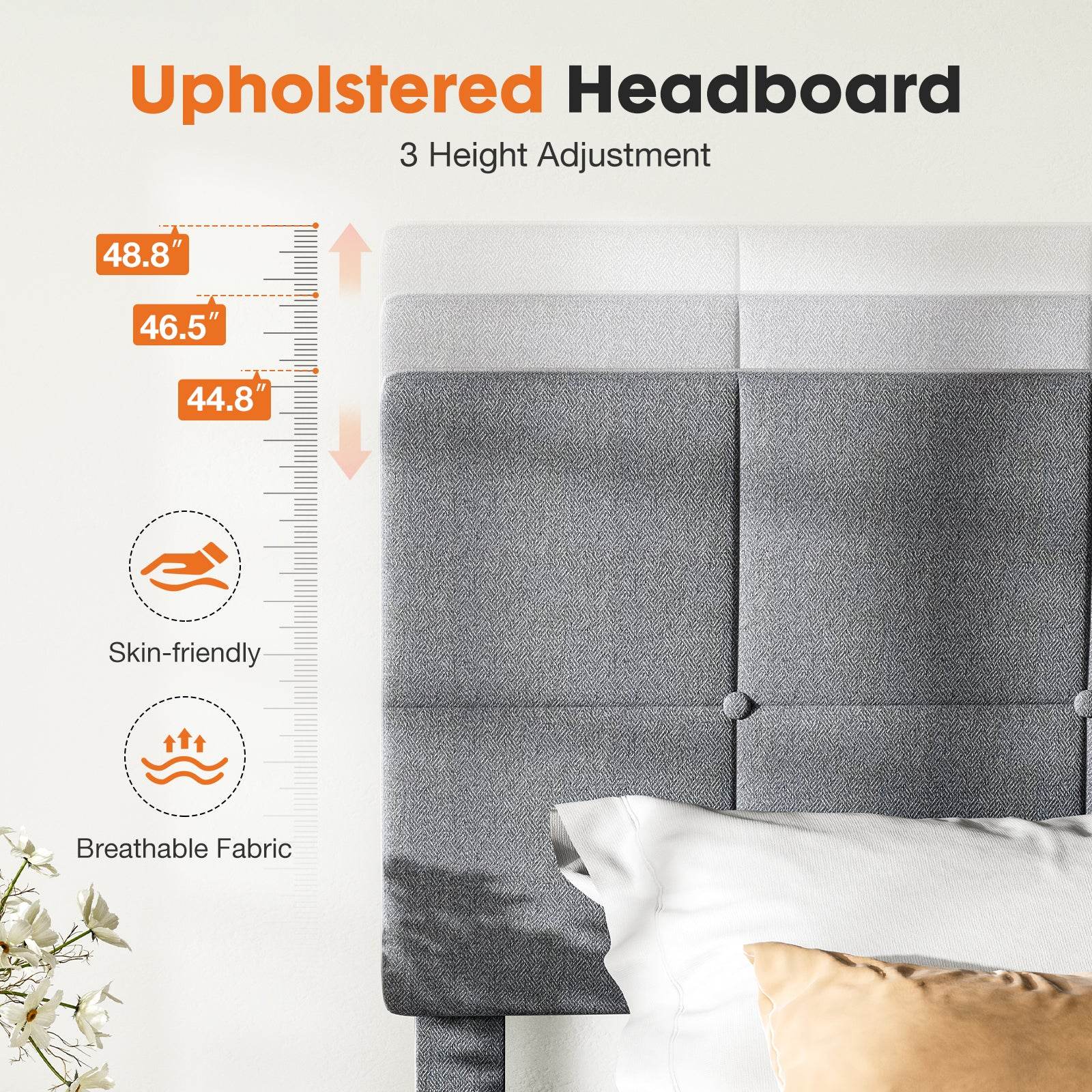 MyDepot Bed Frame 
Upholstered Headboard