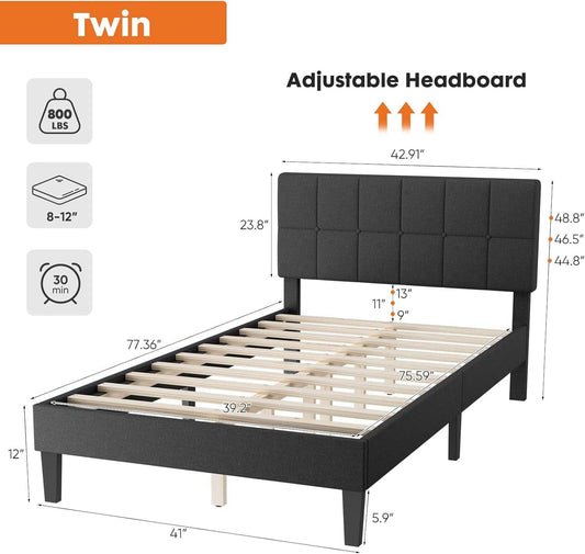 MyDepot Bed Frame 
Twin
Adjustable Headboard