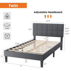 MyDepot Bed Frame 
Twin
Adjustable Headboard