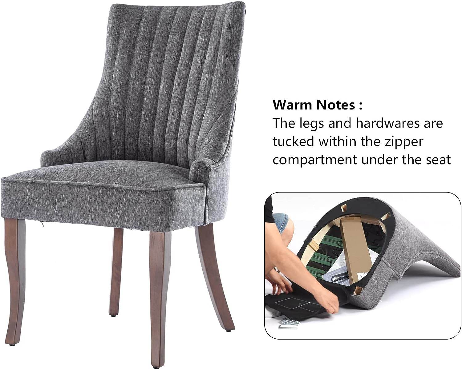 MyDepot Dining Chair 
Warm Notes :
The legs and hardwares aretucked within the zippercompartment under the seat