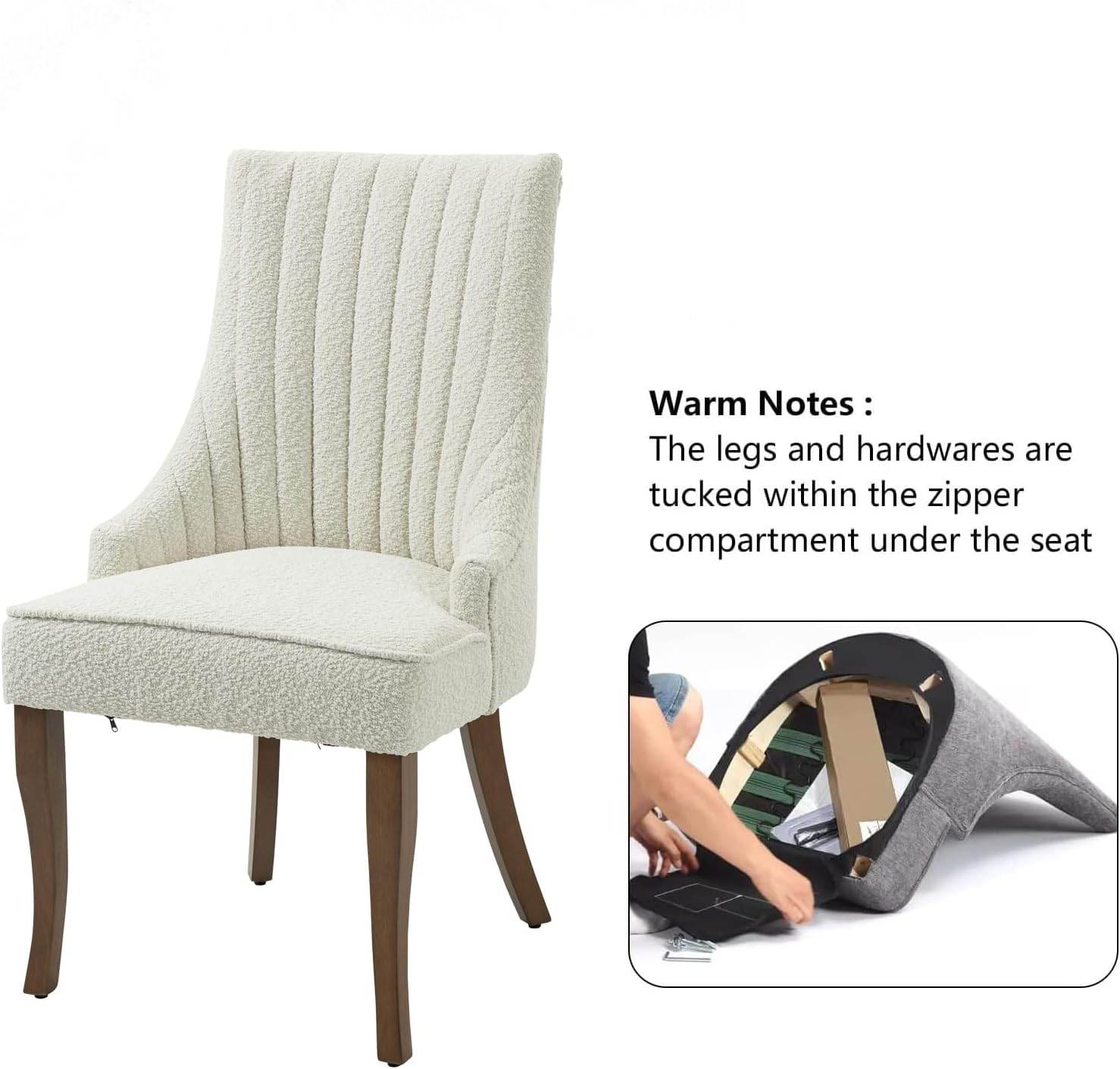 MyDepot Dining Chair
Warm Notes :
The legs and hardwares aretucked within the zippercompartment under the seat