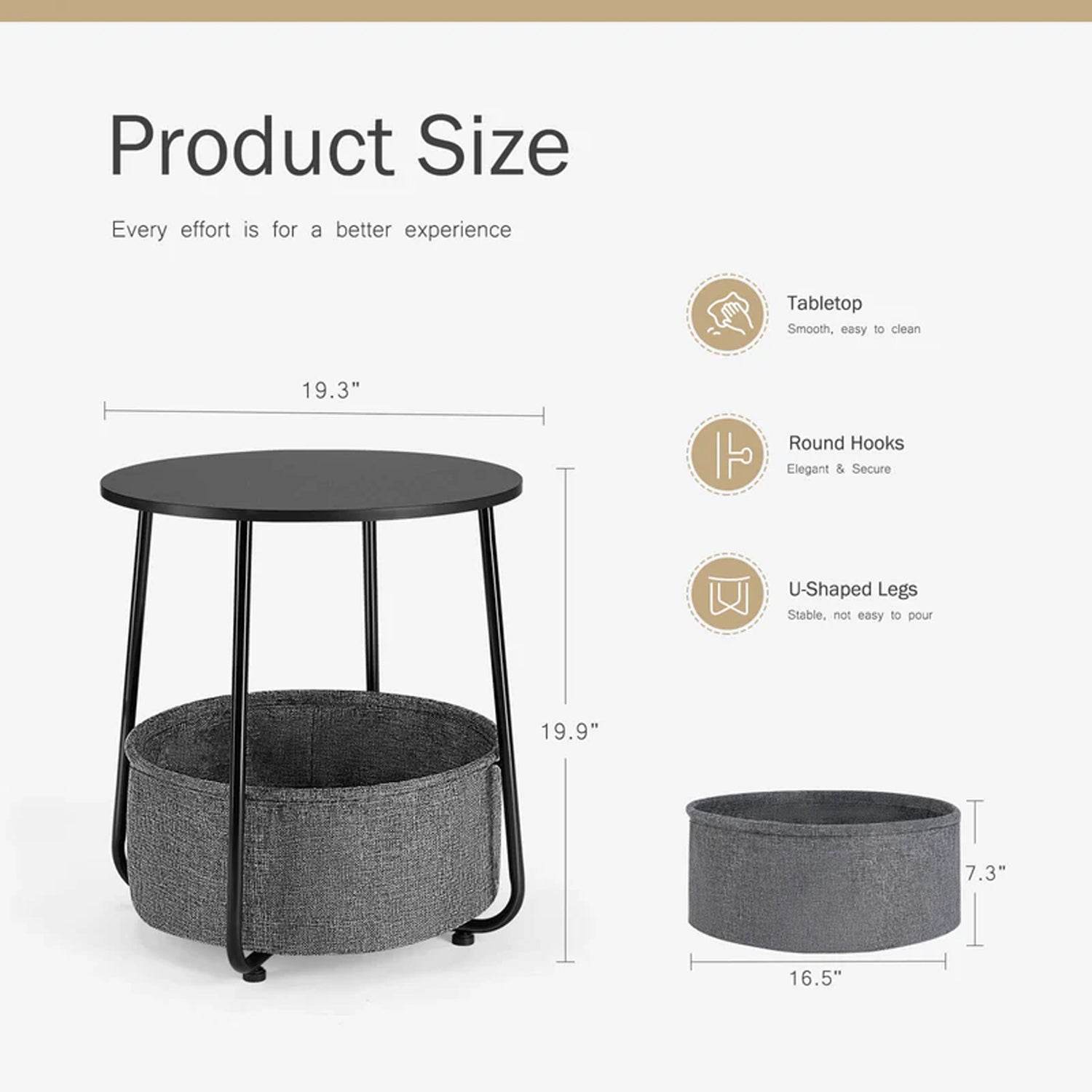 MyDepot End Table Equipped 
Product Size