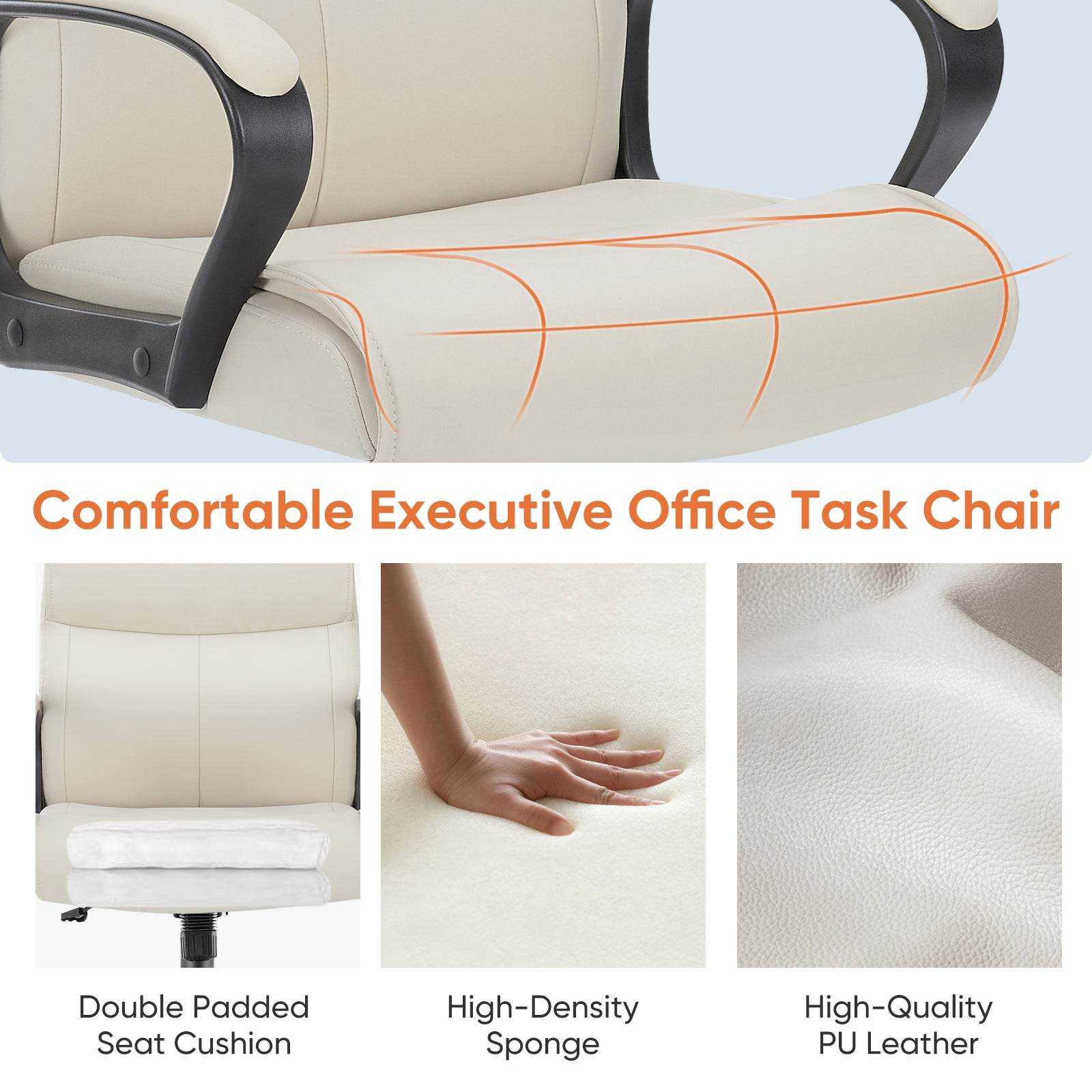 MyDepot  Executive Swivel Task Chair - 
Comfortable Executive Offce Task Chair