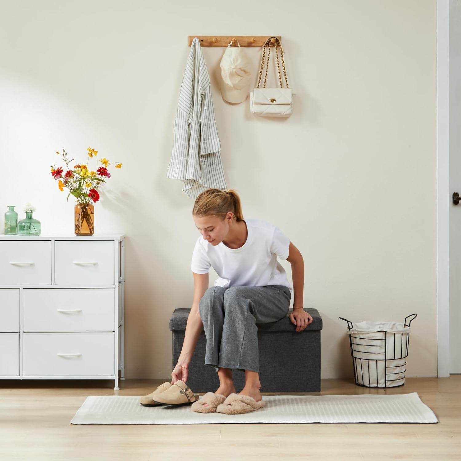 MyDepot Folding Storage Ottoman Bench - My Depot