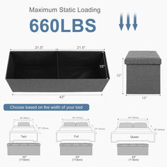 MyDepot Folding Storage Ottoman Bench 
Maximum Static Loading
660LBS