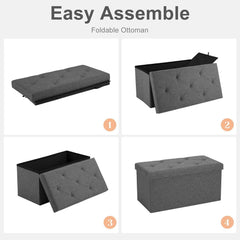 MyDepot Folding Storage Ottoman Bench 
Easy Assemble