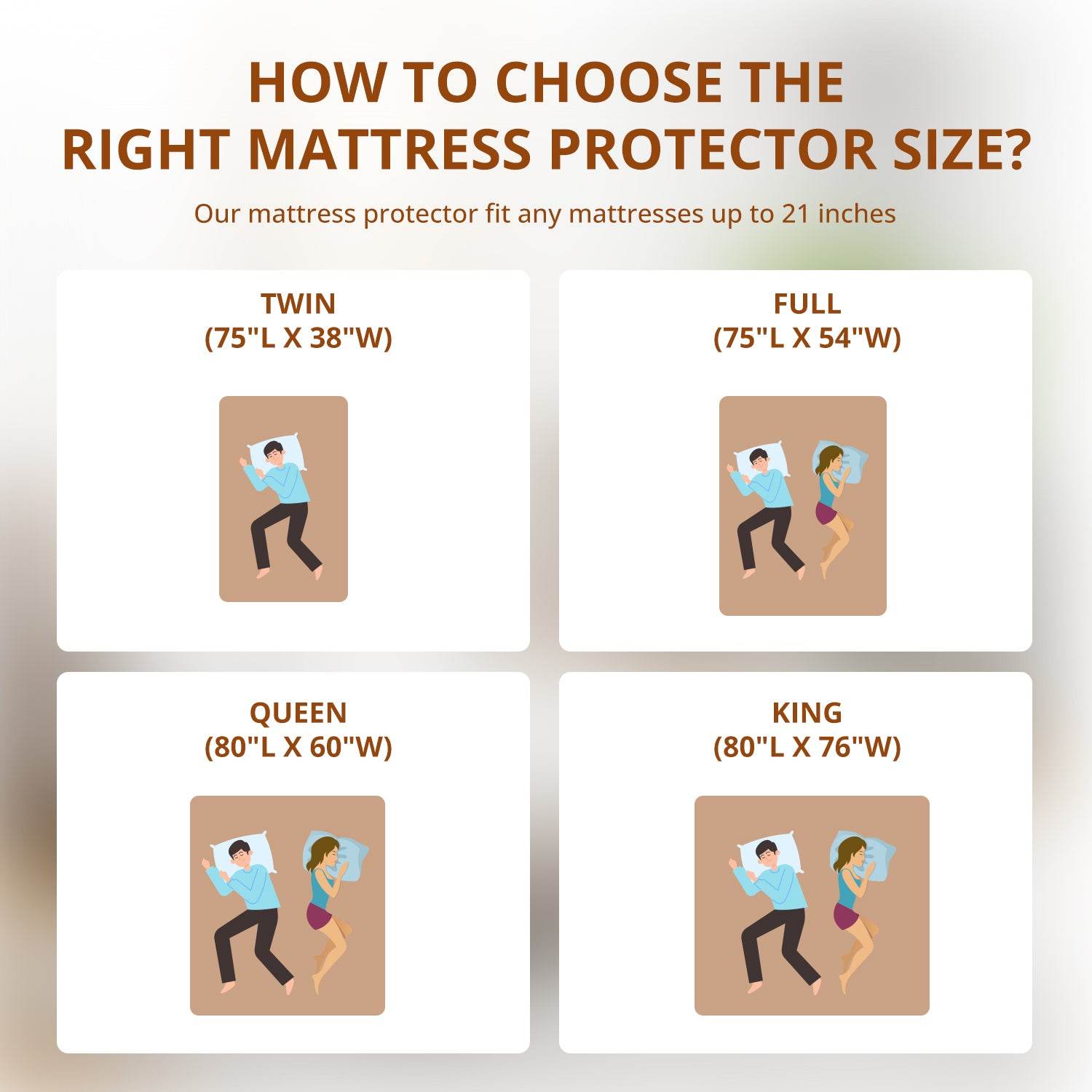 MyDepot Mattress Protector
HOW TO CHOOSE THERIGHT MATTRESS PROTECTOR SIZE?