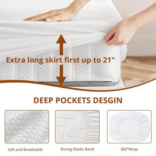 MyDepot Mattress Protector
Extra long skirt first up to 21"DEEP POCKETS DESGIN