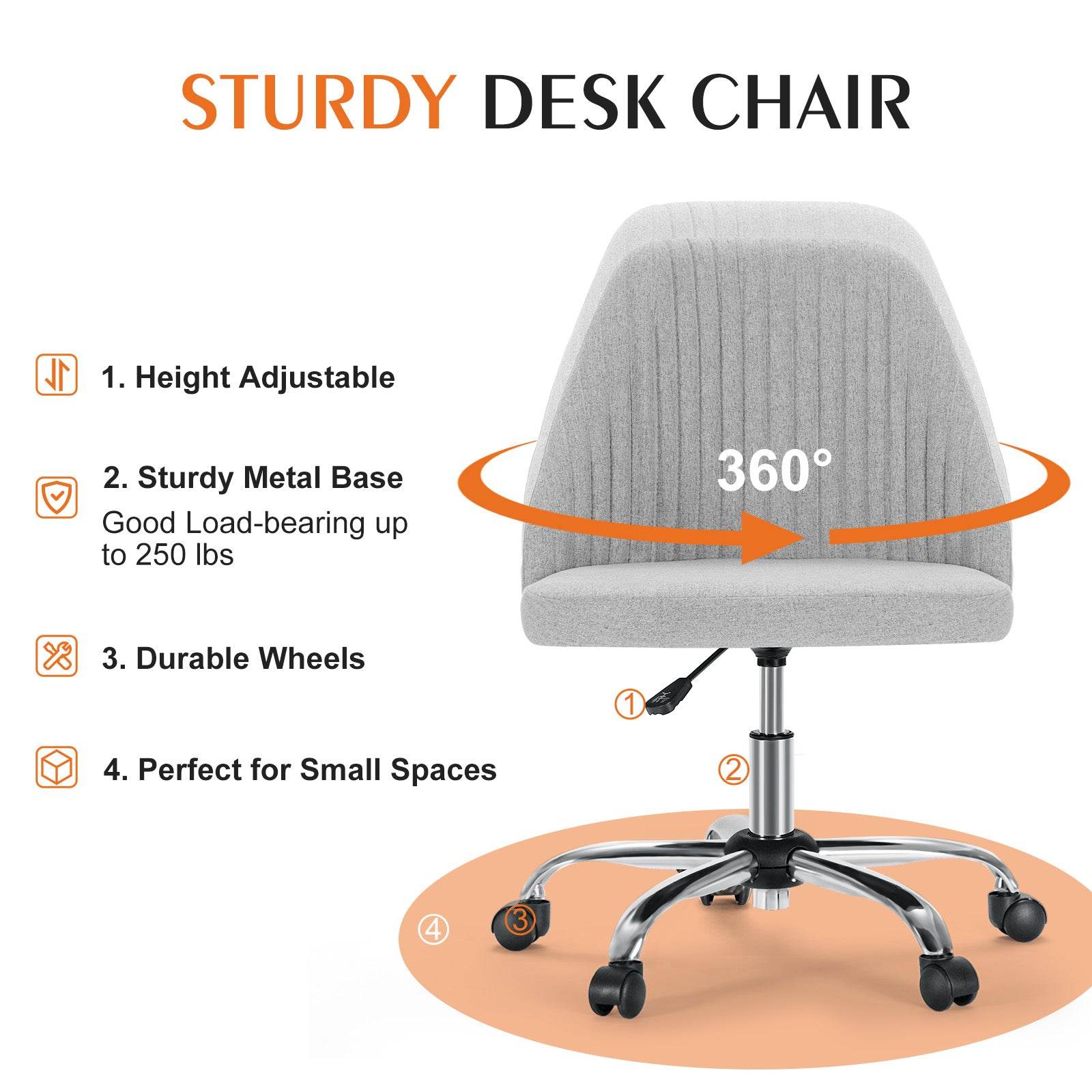 MyDepot Office Armless Desk Chair - 
STURDY DESK CHAIR