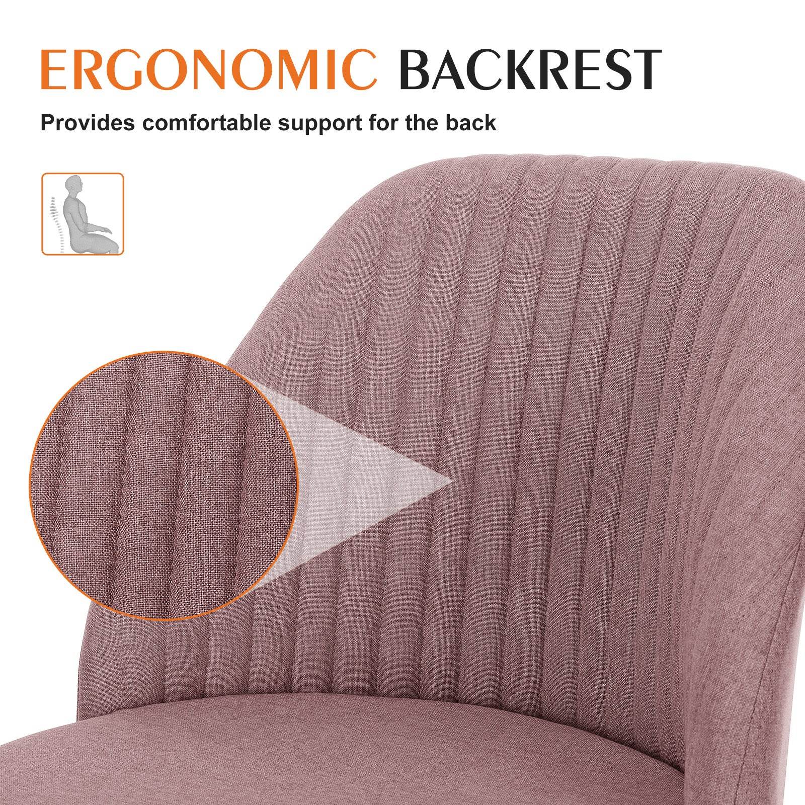 MyDepot Office Armless Desk Chair - 
ERGONOMIC BACKREST