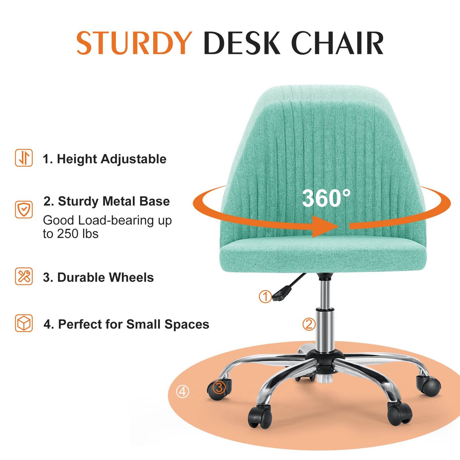 MyDepot Office Armless Desk Chair - 
STURDY DESK CHAIR