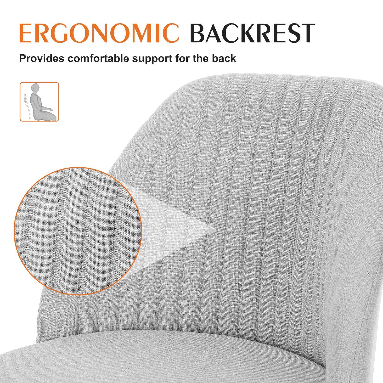 MyDepot Office Armless Desk Chair - 
ERGONOMIC BACKREST