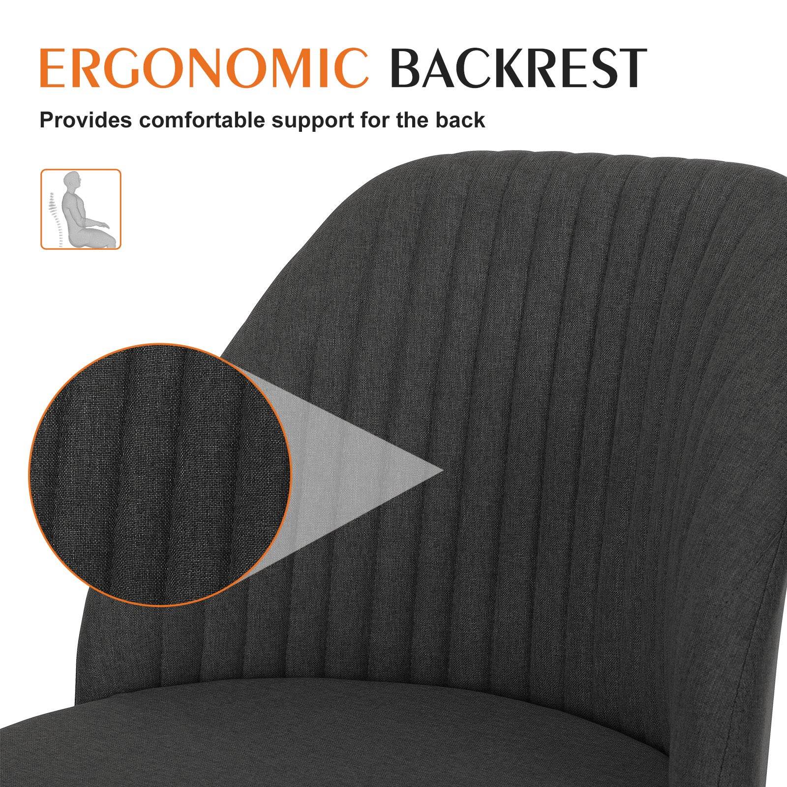 MyDepotOffice Armless Desk Chair - 
ERGONOMIC BACKREST