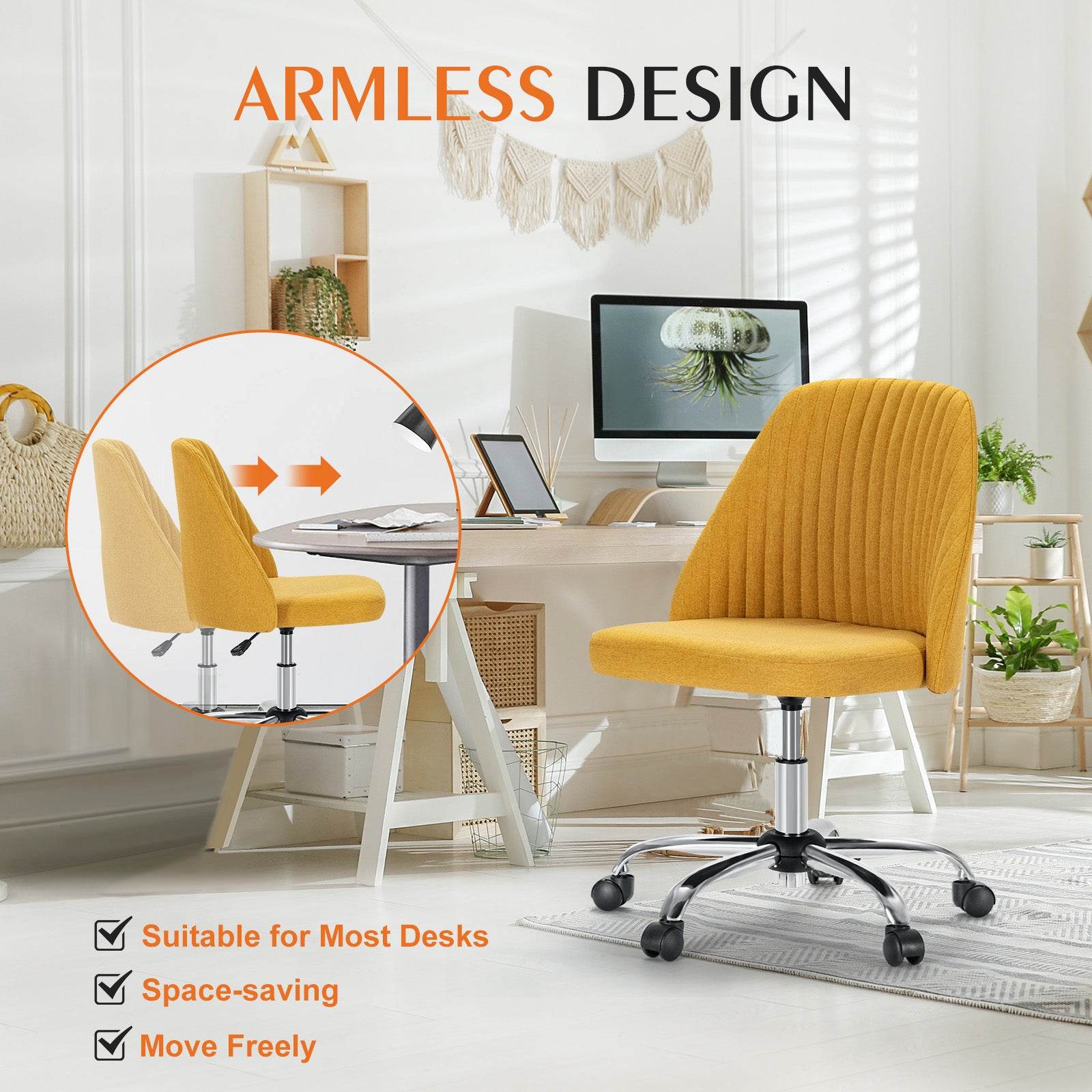 MyDepot Office Armless Desk Chair - 
ARMLESS DESIGN