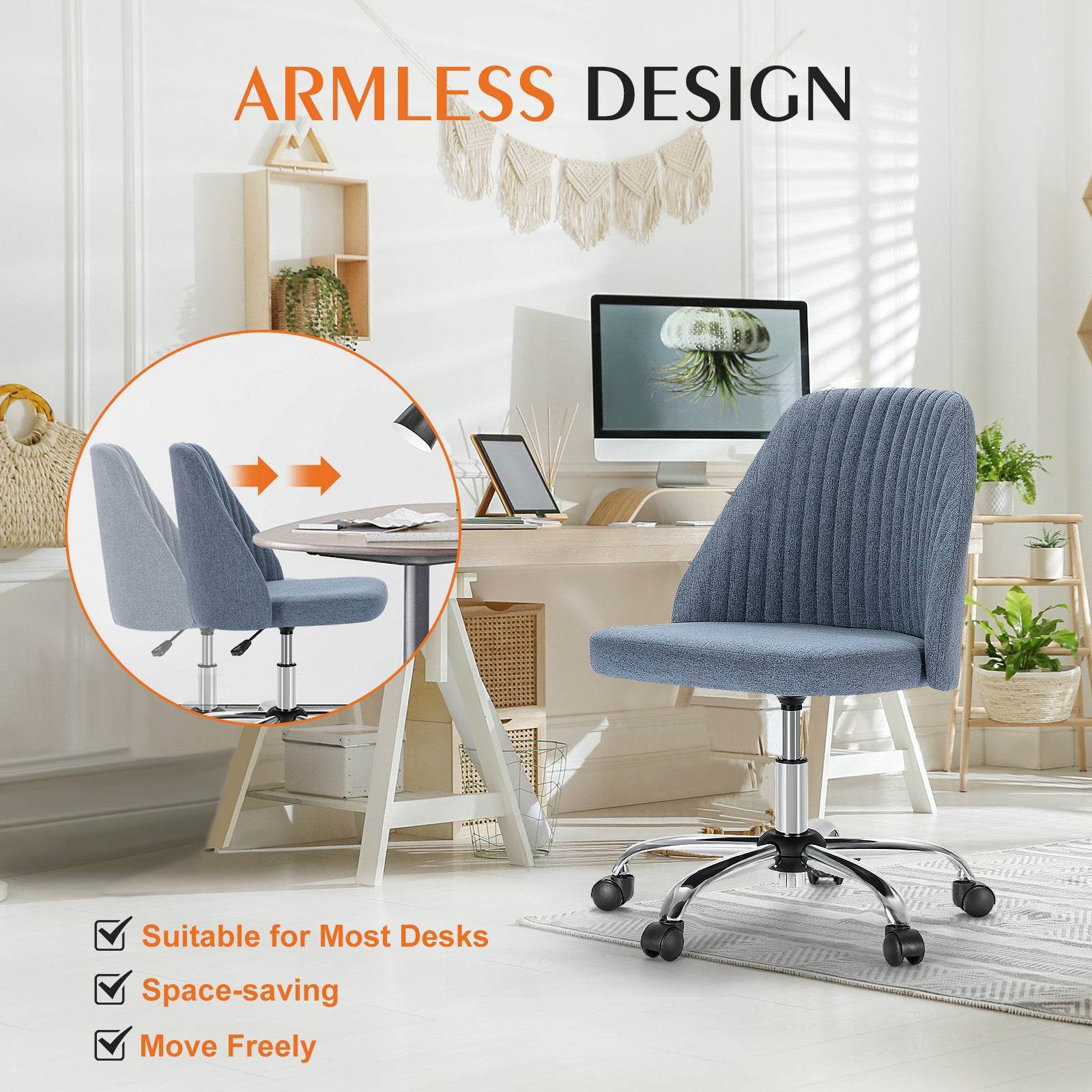 MyDepot Office Armless Desk Chair - 
ARMLESS DESIGN