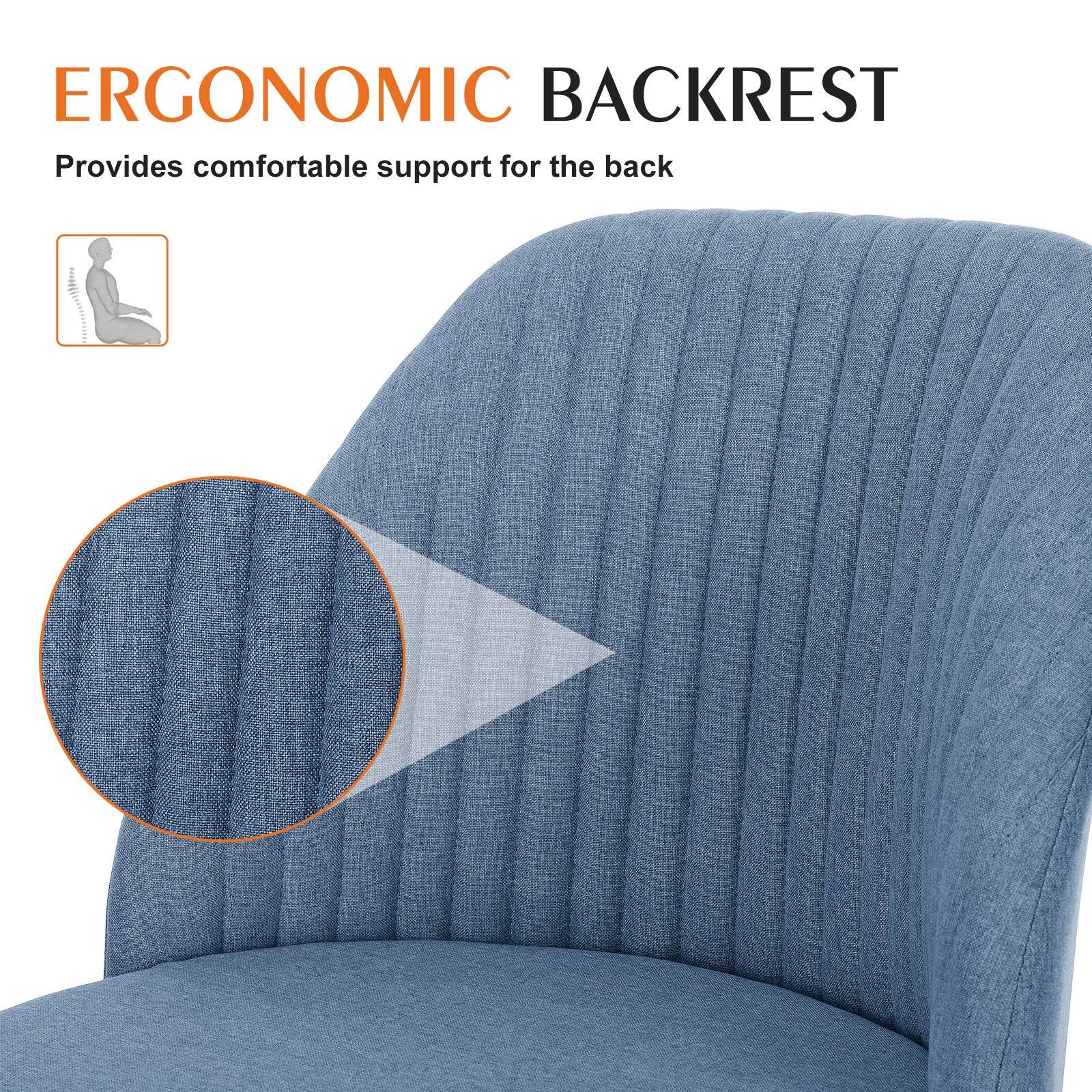 MyDepot  Office Armless Desk Chair - 
ERGONOMIC BACKREST