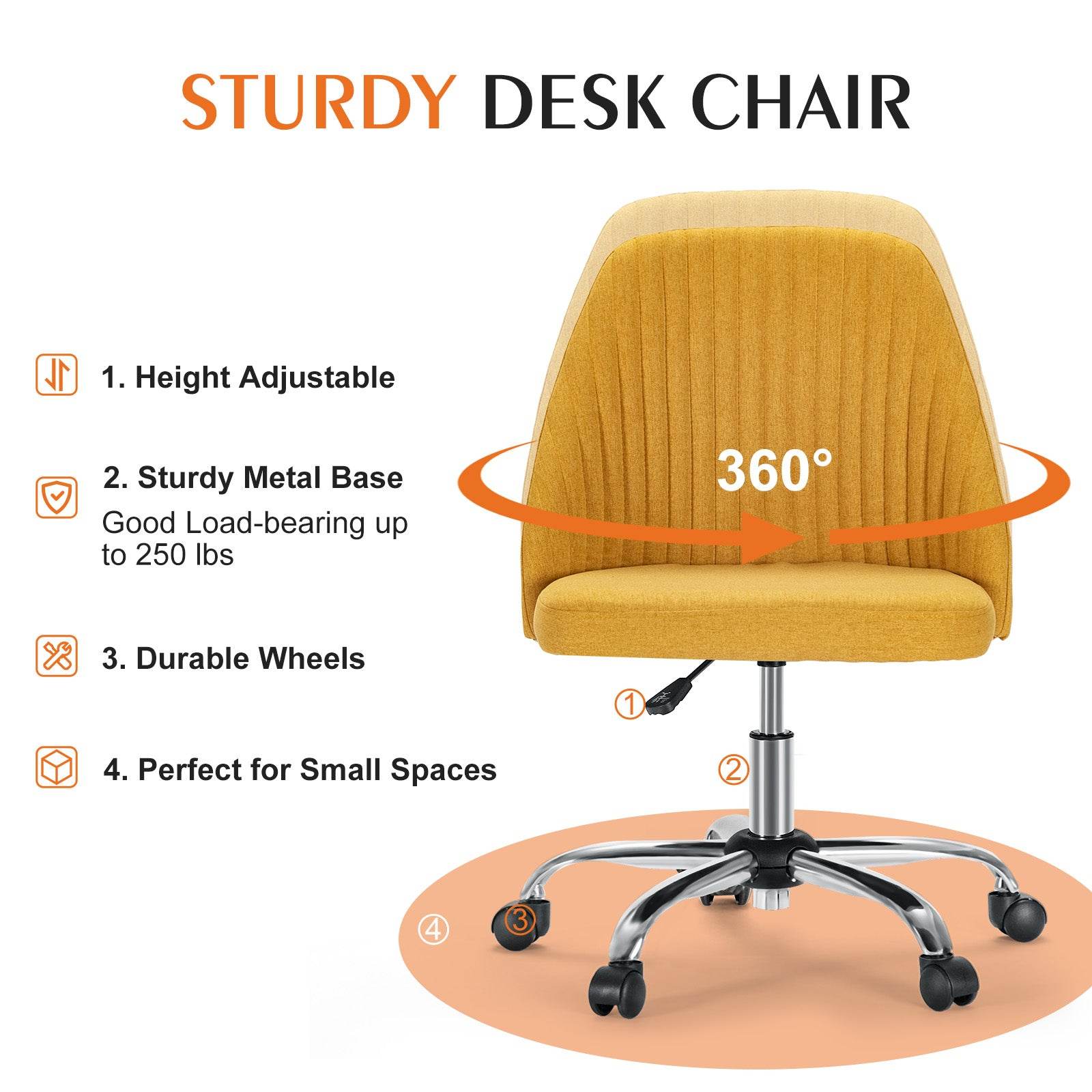 MyDepot Office Armless Desk Chair - 
STURDY DESK CHAIR