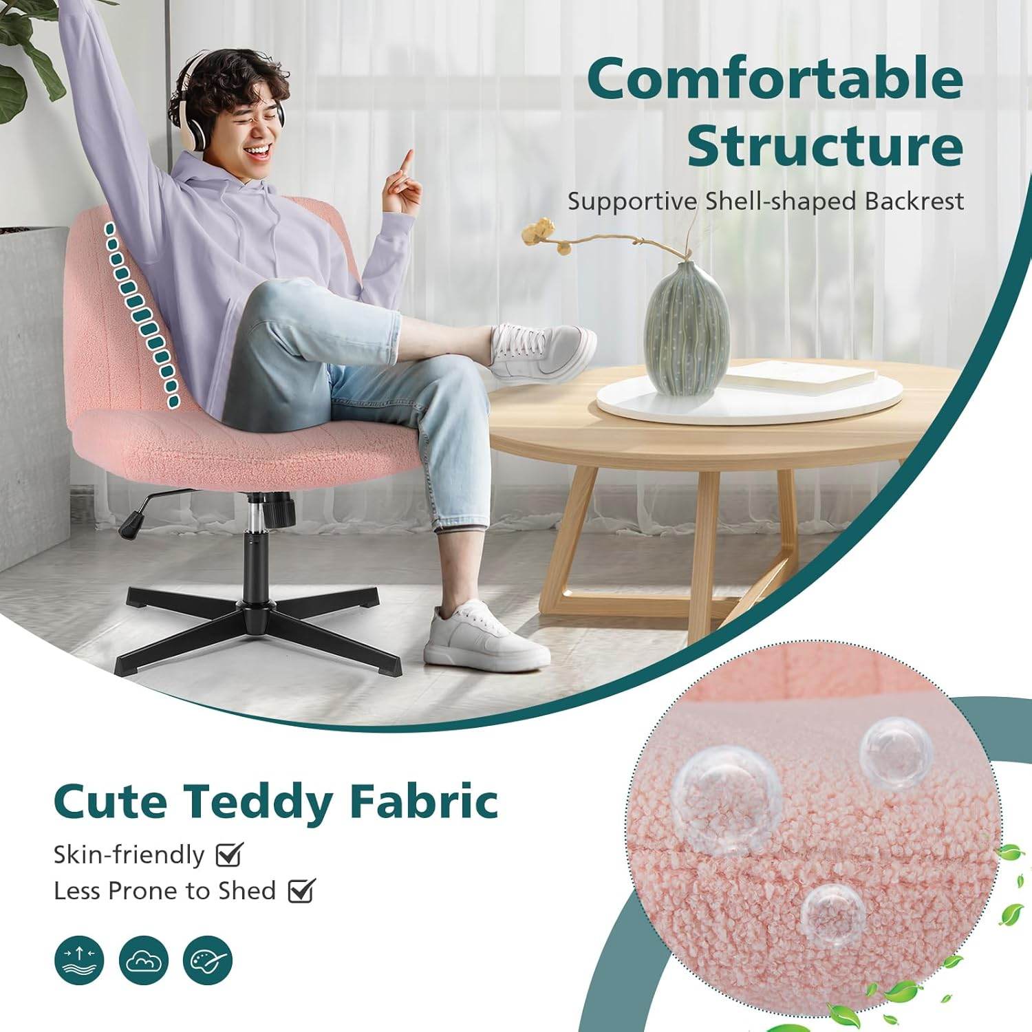 MyDepot Office Chair 
Comfortable
Structure
Cute Teddy Fabric