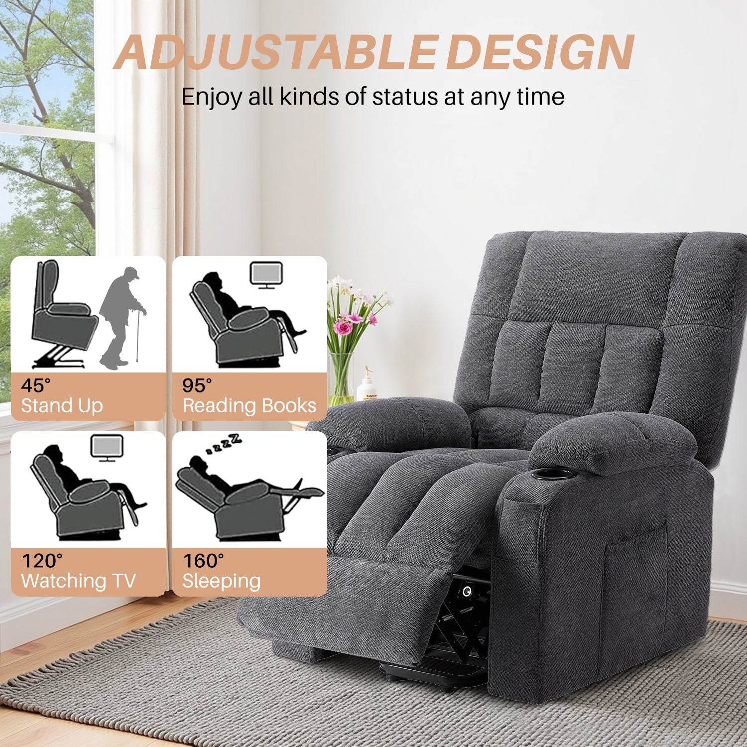 MyDepot Recliner Vibration Massage 
ADJUSTABLEDESIGN