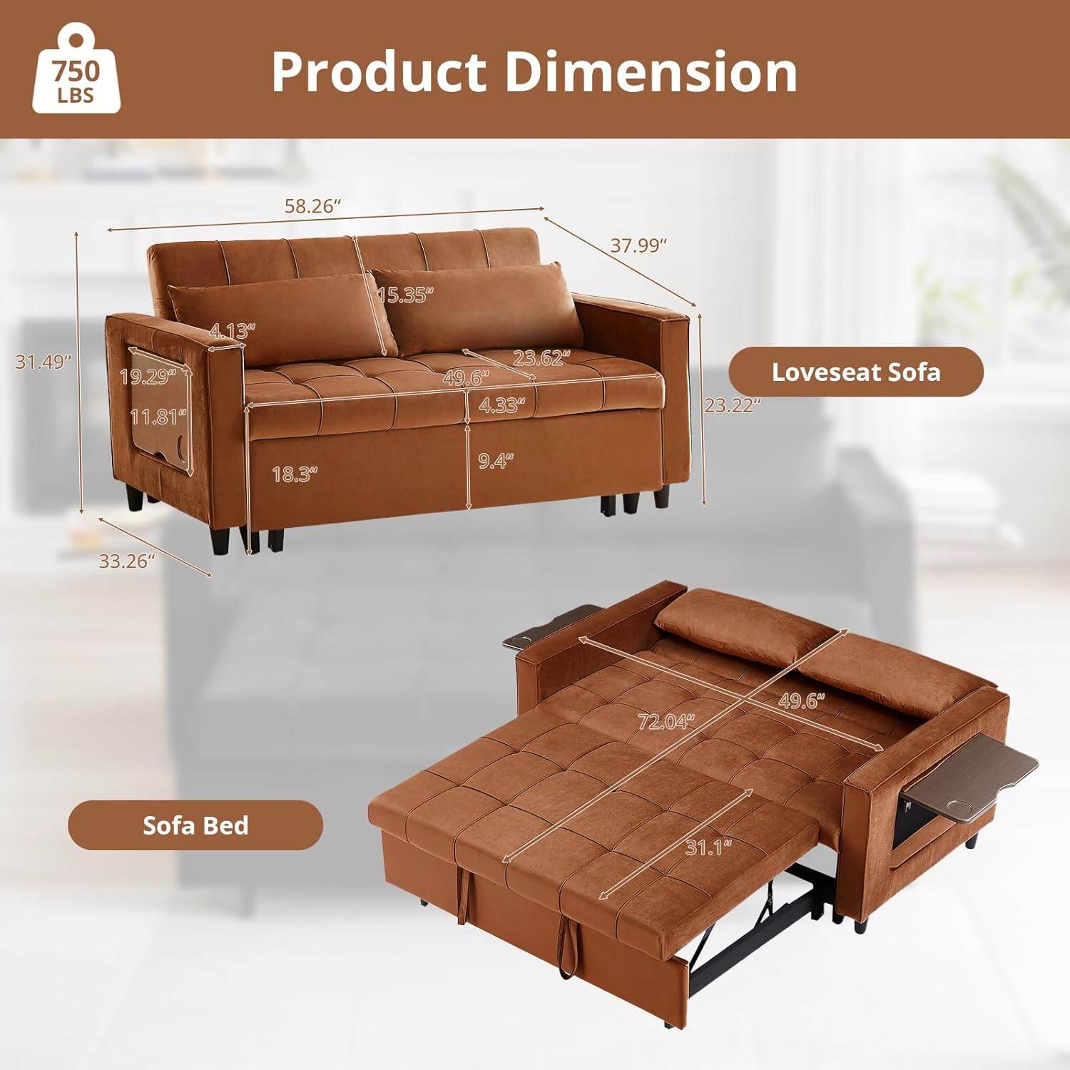 MyDepot Sofa Bed
Product Dimension