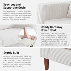 MyDepot Couch Sofa
Spacious andSupportive Design
Comfy CorduroyCouch Seat
Sturdy Built