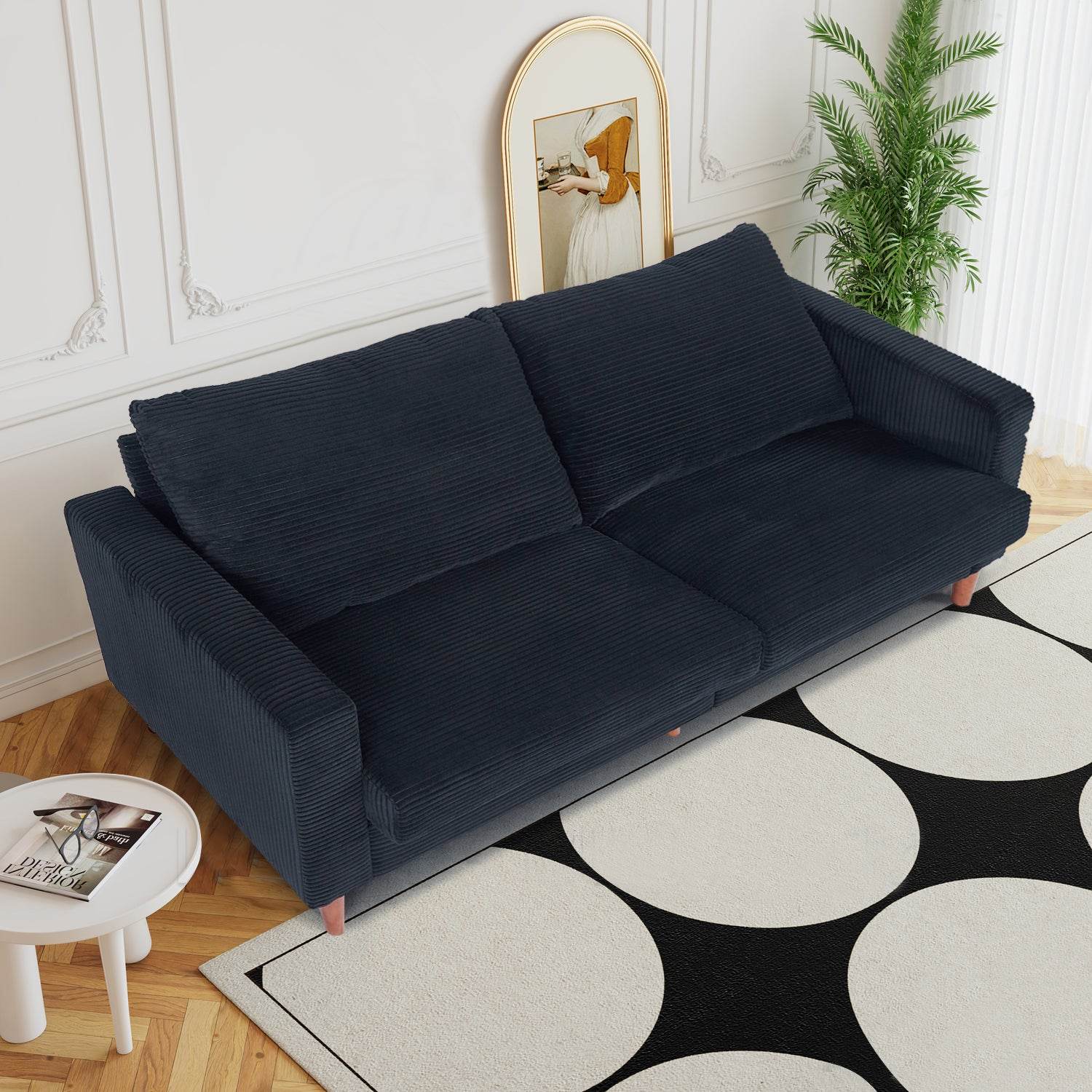 My Depot Sofa Comfort Corduroy Living Room Sofa 
Black
SPMD-2139BK