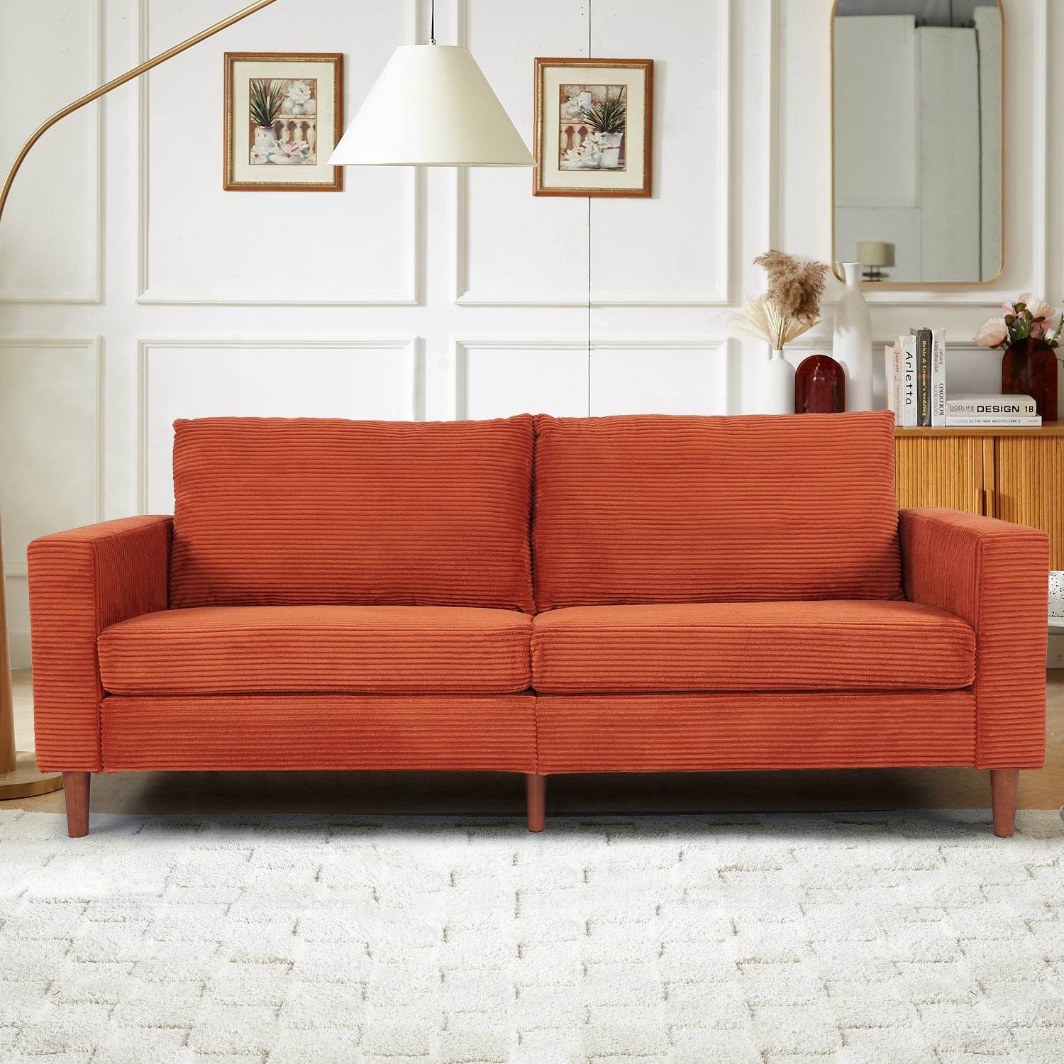 My Depot Sofa Comfort Corduroy Living Room Sofa 
Orange
SPMD-21390R