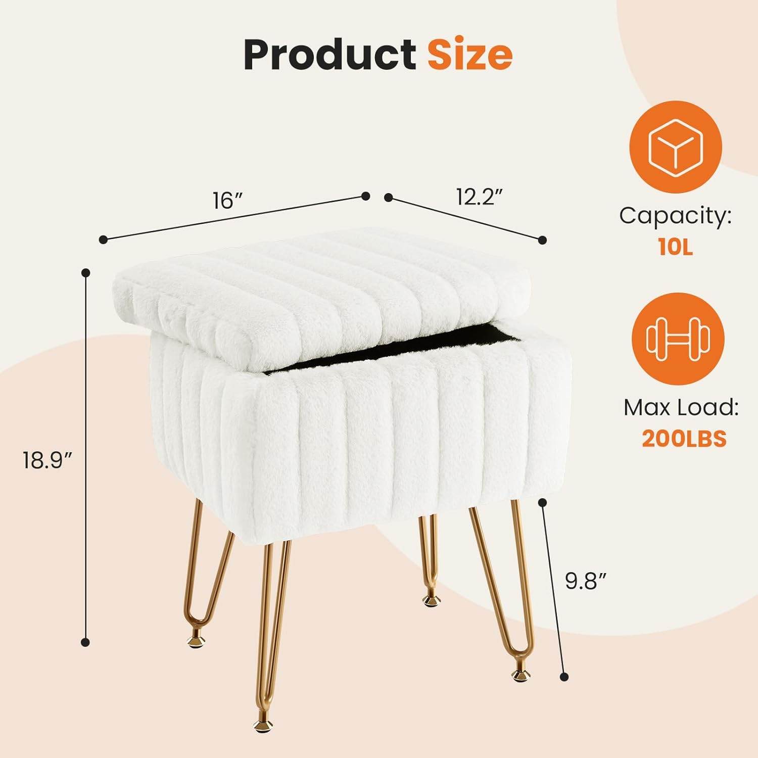 MyDepot Vanity Stool Chair 
Product size