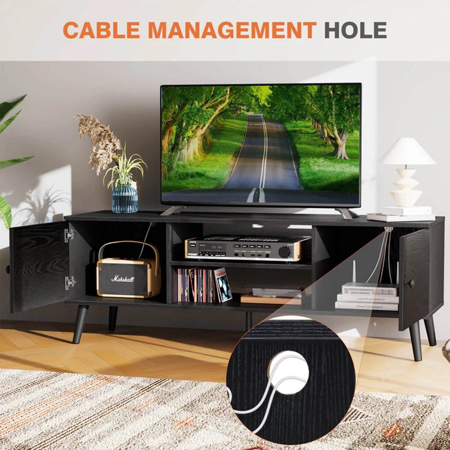 MyDepot Wooden TV Stand 
CABLE MANAGEMENT HOLE